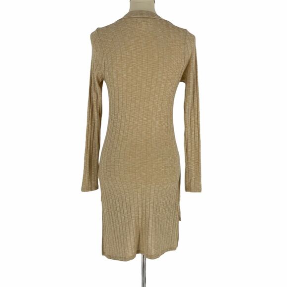 Anthropologie Deletta Tan Ribbed Tunic Top Women's Size XS - Picture 3 of 9